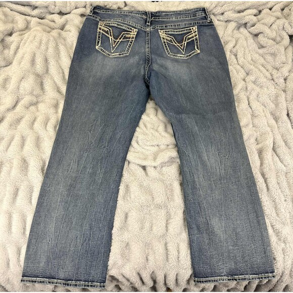 Vigoss Jeans Women 24 Slim Boot Medium Wash Stretch Denim Embroidered Western - Picture 2 of 9
